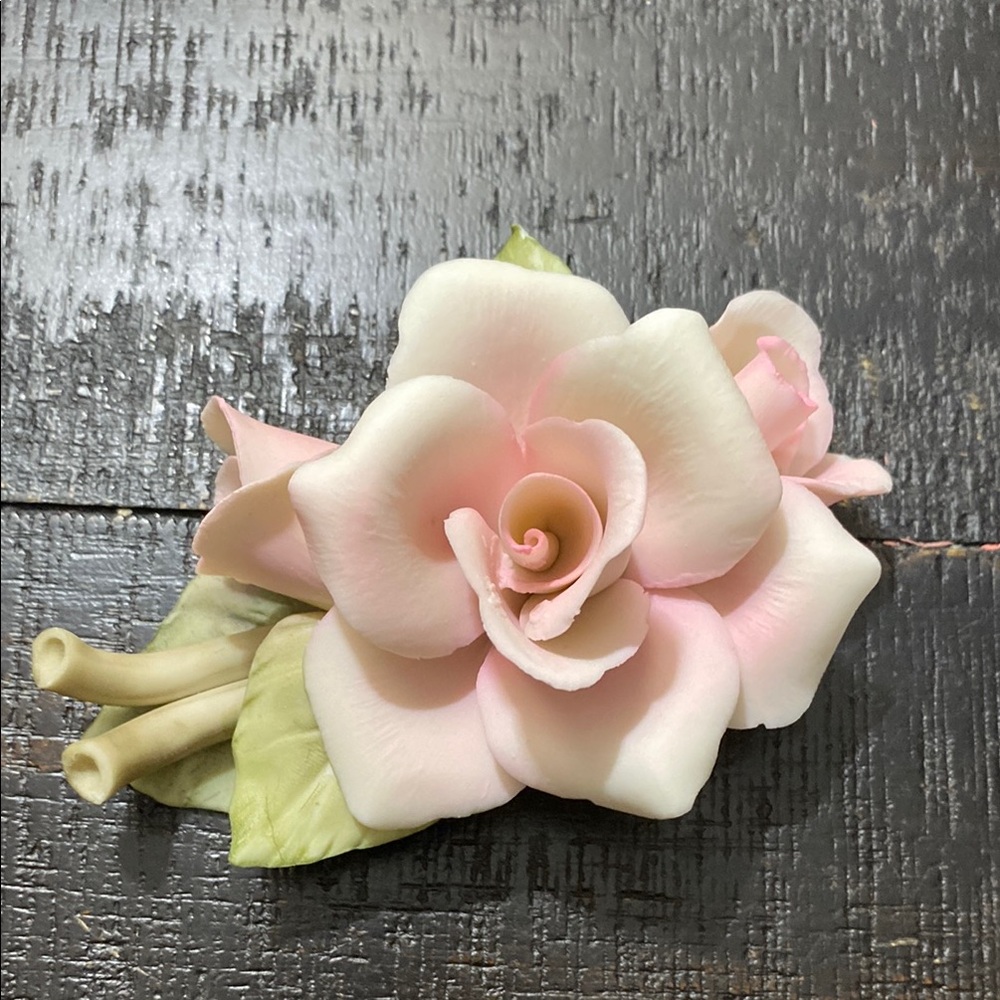Delicate Pink Porcelain Rose Home Accent!